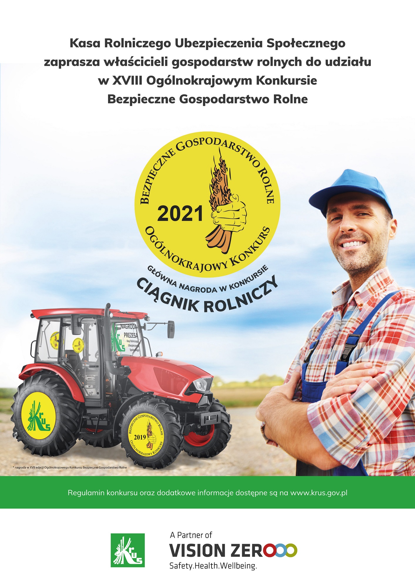 Plakat dot. konkursu "Bezpieczne gospodarstwo rolne"