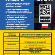 plakat z informacją w języku polskim o infolinii dla uchodźców z Ukrainy