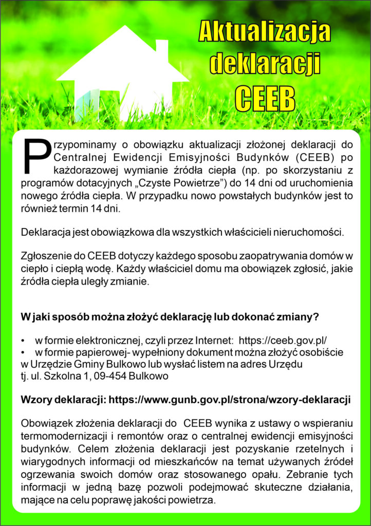 Aktualizacja deklaracji CEEB