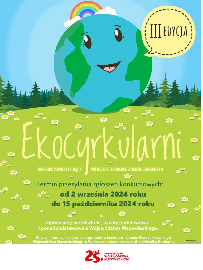 Plakat Konkursu popularyzującego wiedzę o gospodarce o obiegu zamkniętym Ekocyrkularni